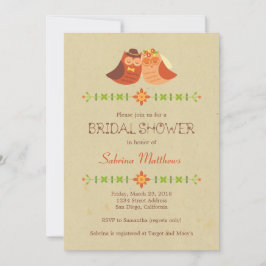 Convites Casamento de Casal Rustic Boho Lovebird Owl