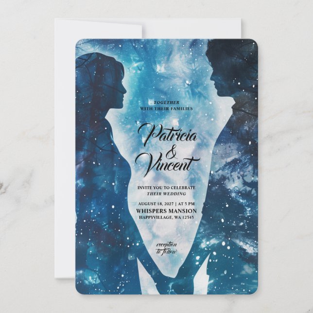 Convites Casamento de Casal Stellar Love (Frente)