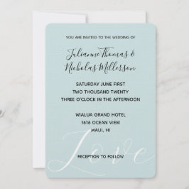 Convites Casamento de Casas de Casas de Aqua Mint com Amor
