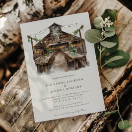 Convites Casamento de Casca-de-Cana-de-Água Russa Elegante