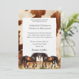 Convites Casamento de Cavalos de Cowhide Castanho