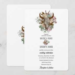 Convites Casamento de caveira de vovó de boho