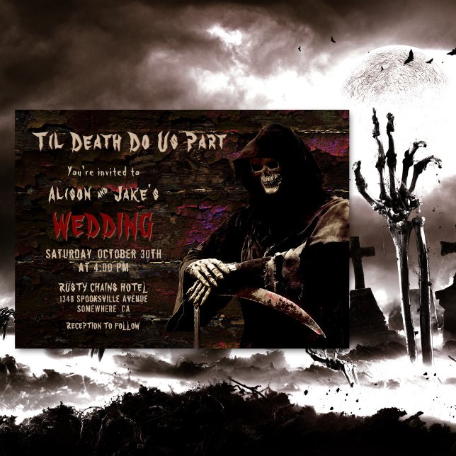 Convites Casamento de Caveira Gótica (Criador carregado)