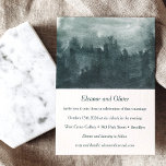 Convites Casamento de Cena Verde abstrato Watercolor<br><div class="desc">Abstrato Rustic Watercolor Forest Green Landscape Convite para Casamento</div>