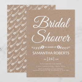 Convites Casamento de chá de panela de papel kraft para tip