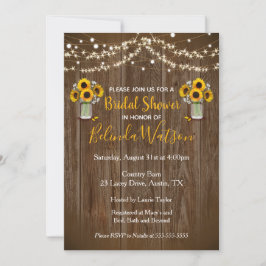 Convites Casamento de Chá de panela Rustic de Sunflower Mas