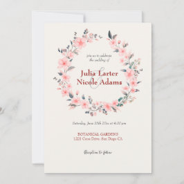 Convites Casamento de Chá Floral Rosa Cereja Blossoms
