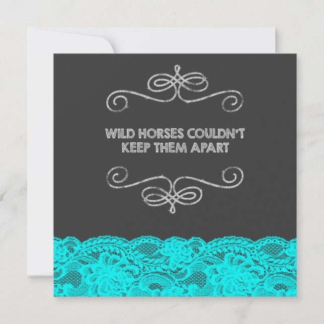 Convites Casamento de Chalkboard com cavalos selvagens (Frente)