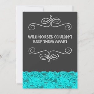 Convites Casamento de Chalkboard com cavalos selvagens