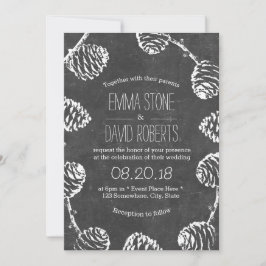 Convites Casamento de Chalkboard de Pine de Floresta Russa
