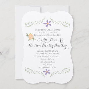Convites Casamento de Chalkboard Peach Lilac Aqua Floral Ga
