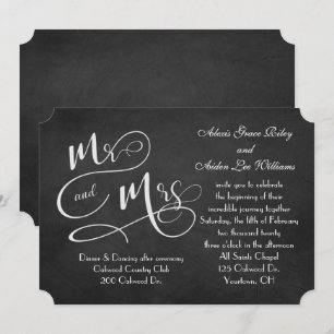 Convites casamento de chalkboard preto