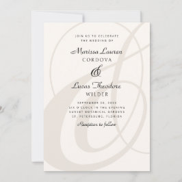 Convites Casamento de Champagne Ampersand Script Calliograf