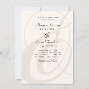 Convites Casamento de Champagne Ampersand Script Calliograf