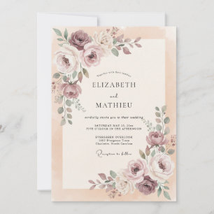 Convites Casamento de Champanhe Lavanda Folhagem Eucalipto