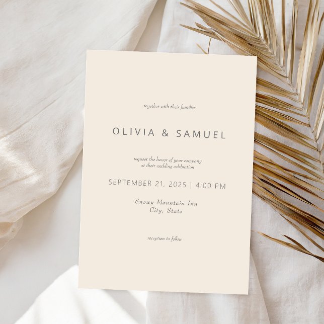 Convites Casamento de Champanhe Simples Minimalista (Criador carregado)