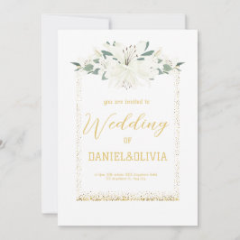 Convites Casamento de Charm Green Wildflower Elegante