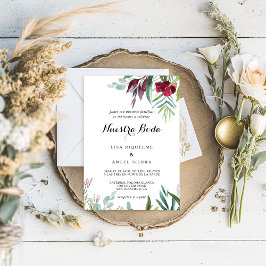 Convites Casamento de Charming Tropical Floral Greenery, Es