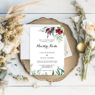 Convites Casamento de Charming Tropical Floral Verde Espanh
