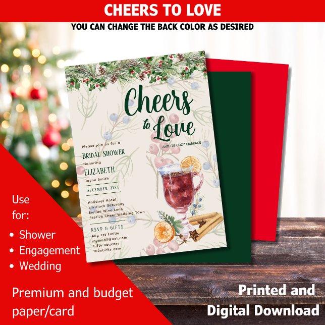 Convites Casamento de Chás de panela de vinho com Mata de i (Criador carregado)