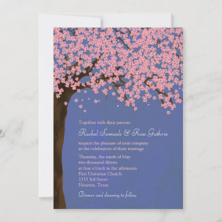 Convites Casamento de Cherry Blossom / Sakura (Noite) Water