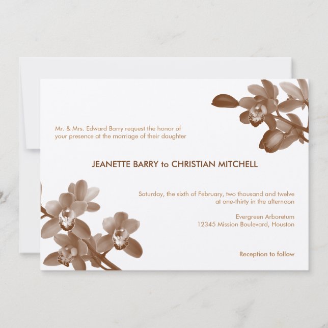 Convites Casamento de chic no jardim moderno com o amante d (Frente)