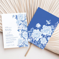 Casamento de Chinoiserie Jardim Floral Azul Branca