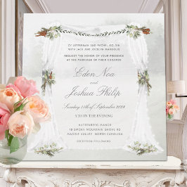 Convites Casamento de Chuppah no Exterior da Floresta