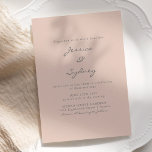 Convites Casamento de Cinzas de Blush Moderno Minimalista<br><div class="desc">Convite para Casamento de Escamudo Moderno e Cinzas Minimalista</div>
