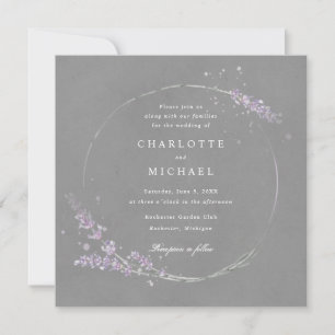 Convites Casamento de cinzas de lavanda impermeável