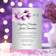 Casamento de Cinzas de Lavanda Roxo-Floral