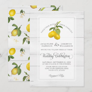 Convites Casamento de Cinzas de madeira de limão Citrus Fl