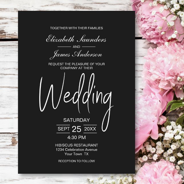 Convites Casamento de Cinzas Elegante Minimalista (Criador carregado)