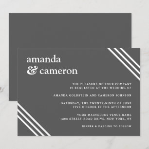 Convites Casamento de Cinzas Elegante Simples