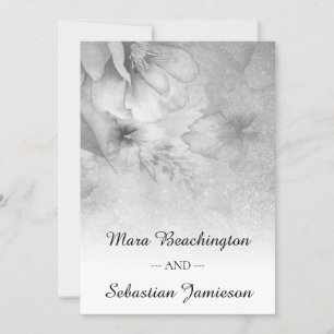 Convites *~* Casamento de Cinzas Florais RSVP RSVP de Glitt