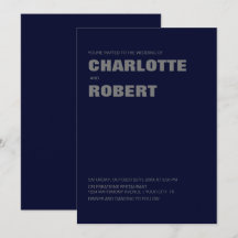 Casamento de Cinzas Marinhos Azuis Moderno Minimal