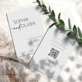 Convites Casamento de Cinzas Prateadas Simples Modernas