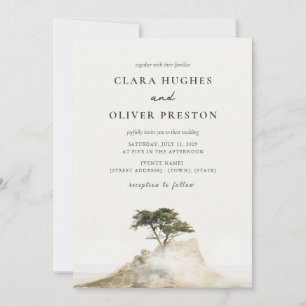 Convites Casamento de Cipreste de Escritura Nebulosa Costa
