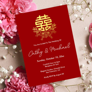 Convites Casamento de círculo de flor de grinalda de dupla