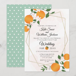 Convites Casamento de Citros Laranja-Flor