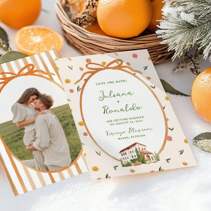 Convites Casamento de Citrus Italiano Whimsical Salvar a Da