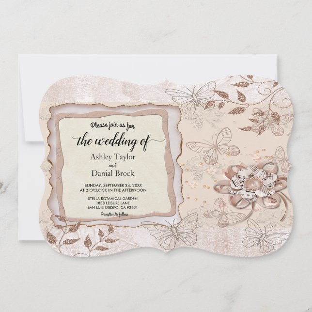 Convites Casamento de Clássica Chic Formal de Script Simple (Frente)