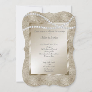 Convites CASAMENTO DE CLASSY ELEGANTE COM Pearl Pearl Doura
