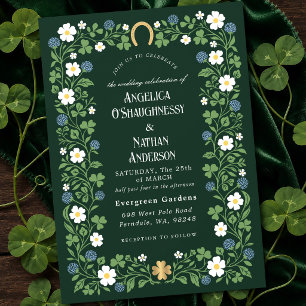 Convites Casamento de Clover Floral Delicado na Primavera