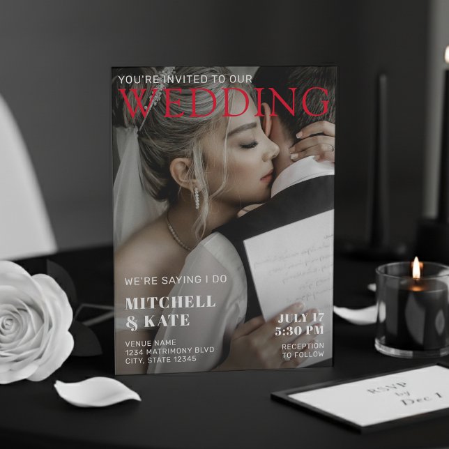 Convites Casamento de Cobrir da Revista (Magazine Cover Wedding Invitation
)