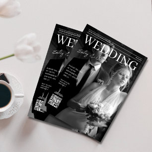 Convites Casamento de cobrir da revista de código QR preto