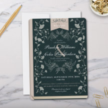 Casamento de Cobrir do Livro Floral Elegante Black
