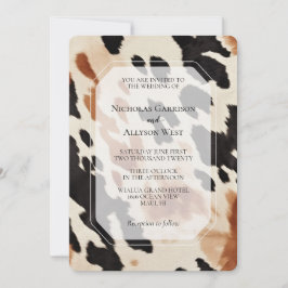 Convites Casamento de cochicho preto-creme-castanho-ocident