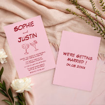Casamento de Cocktail Minimalista Rosa Moderno