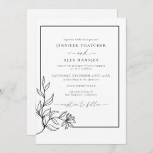 Casamento de Código QR Botânico Branca Moderna a P